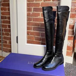 Stuart Weitzman classic 50/50 over the knee boots in black nappa leather